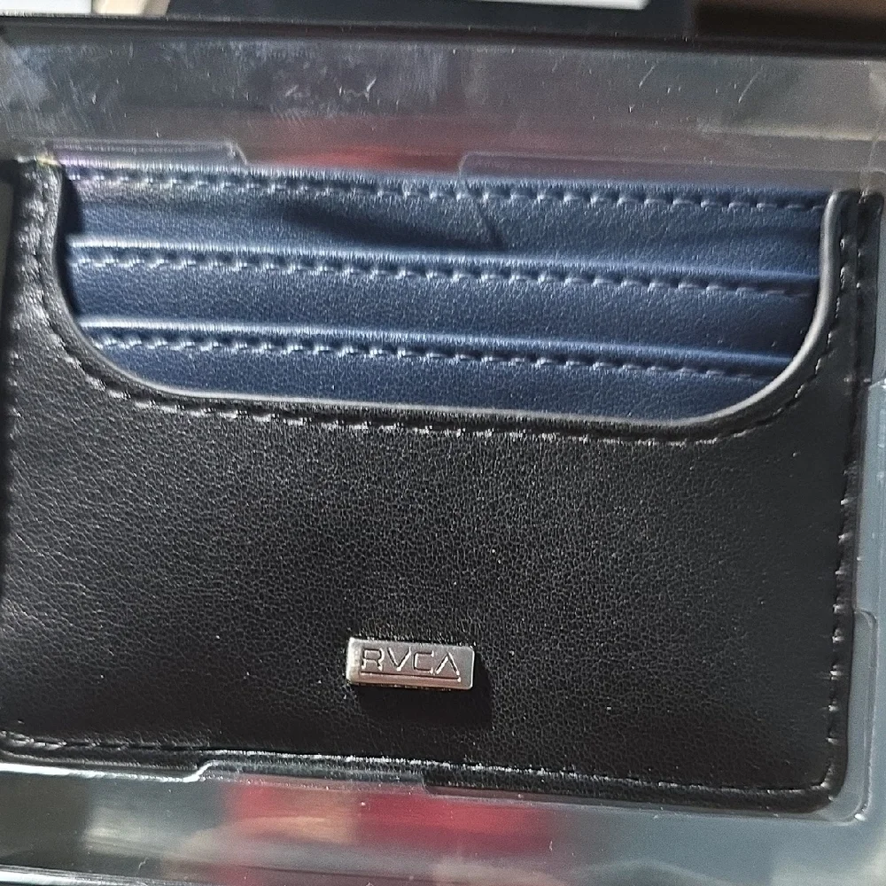 RVCA Black and Navy Card Holder